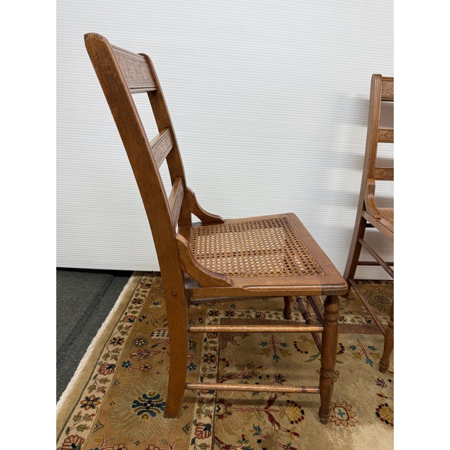 Wood Victorian Ladderback Dining Chairs, Set of Four For Sale - Image 7 of 12