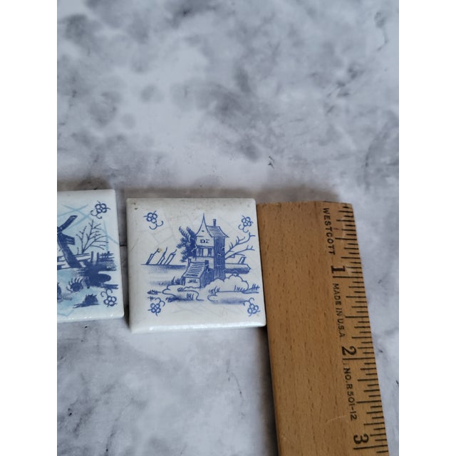 Ceramic Antique Dutch Delft Blue & White Tile Coastal Landscape For Sale - Image 7 of 9