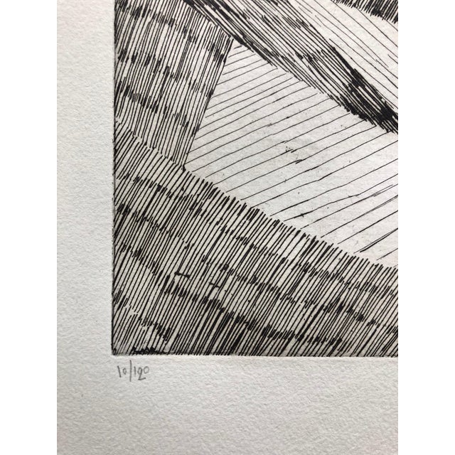 1960s Jean Deyrolle, French Avant Garde Bold Abstract Geometric Aquatint Etching Op Art Kinetic For Sale - Image 5 of 10