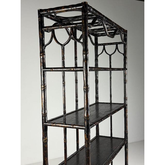 Black Bookcase in Faux Bamboo For Sale - Image 14 of 18