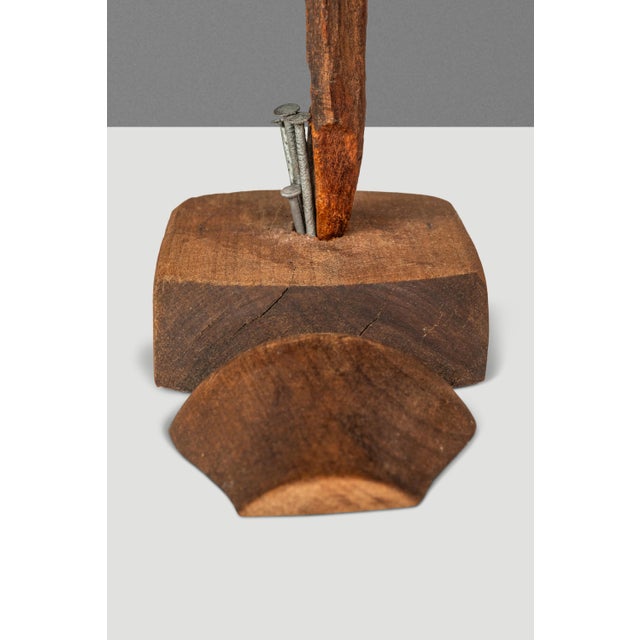 Signed Abstract Rustic Driftwood "Howling Wolf" Sculpture in Solid Beach Driftwood by Emlen Drayton, Usa, C. 2000s For Sale - Image 15 of 15