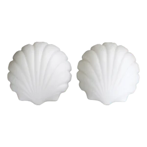 Pair of Art Deco Style Frosted Glass Seashell Sconces