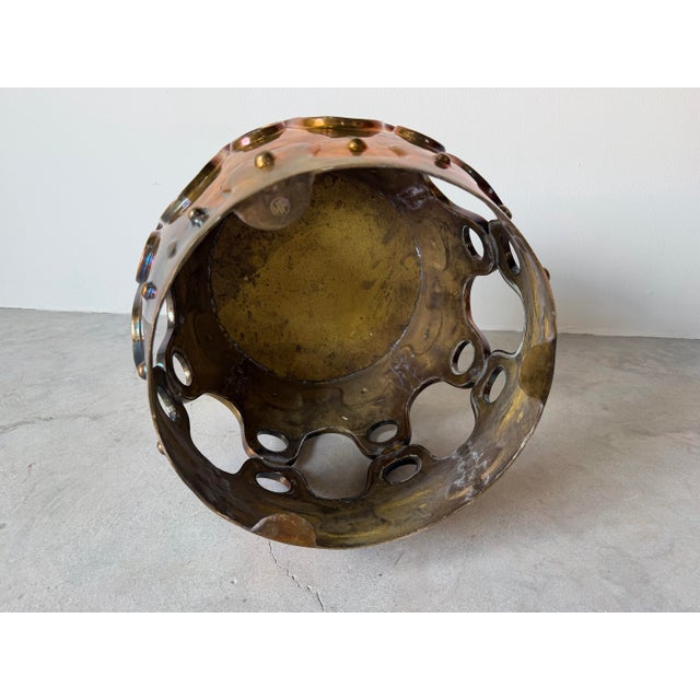 Jonathan Adler Solid Brass Sculptural Side Table With Cut-Out Base For Sale - Image 4 of 9