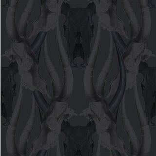 Mitchell Black Bull Smoke Wallpaper Remnant For Sale