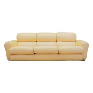 Italian Leather Sofa, 1960s For Sale