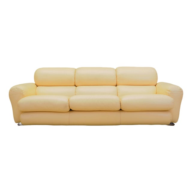 Italian Leather Sofa, 1960s For Sale