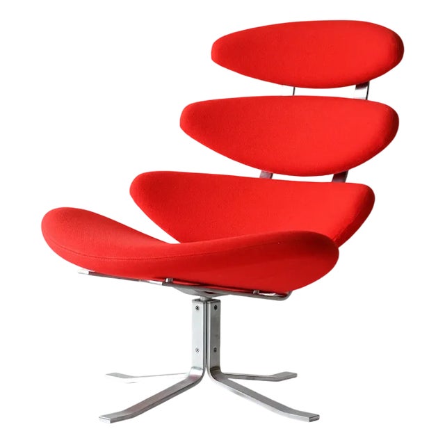 Red Corona Chair from Poul M. Volther, 1961 For Sale