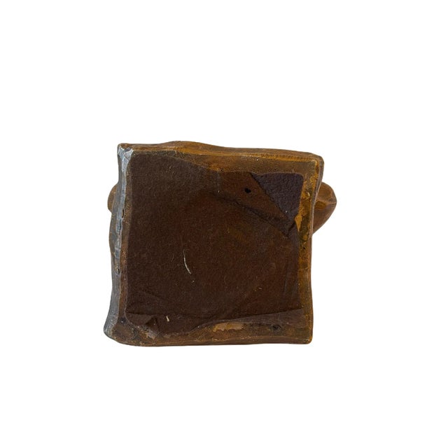 Brown Mid Century Sculptured Ceramic Composite Woman Playing Flute For Sale - Image 8 of 10