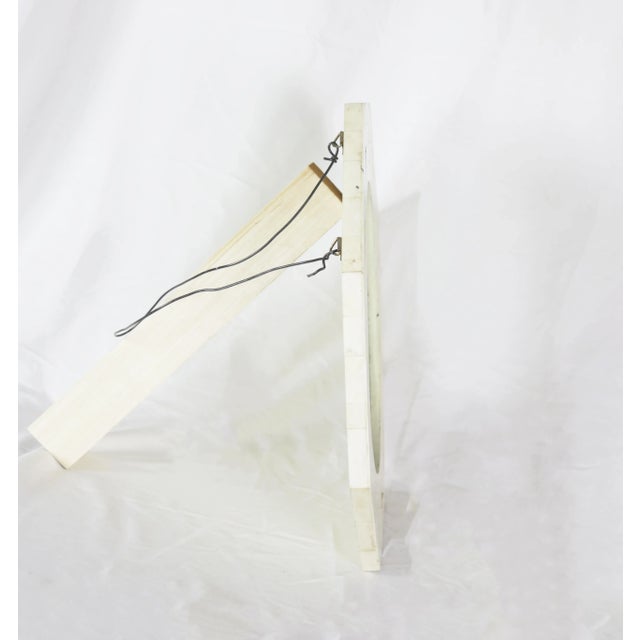 Wood Vintage Mirror With Decorative Frame of Beef Bone Slices For Sale - Image 7 of 8