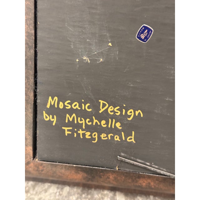 Mychelle Fitzgerald Black + White Mosaic Design Wall Mirror For Sale - Image 12 of 12