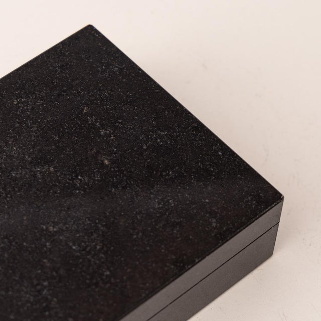 Black Vintage Italian Nero Granite Stone Box, 1960 For Sale - Image 8 of 9