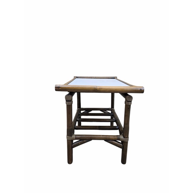 Mid 20th Century Vintage Modern Coastal Bamboo Side Table by Vogue Rattan For Sale - Image 5 of 10