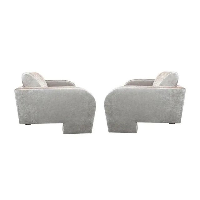 Textile "Deco" Lounge Chairs by Vladimir Kagan - A Pair For Sale - Image 7 of 13