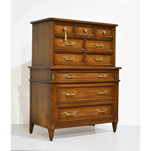 Transitional Mid Century Transitional 6-Drawer Chest With Brass Hardware by White Furniture For Sale - Image 3 of 16