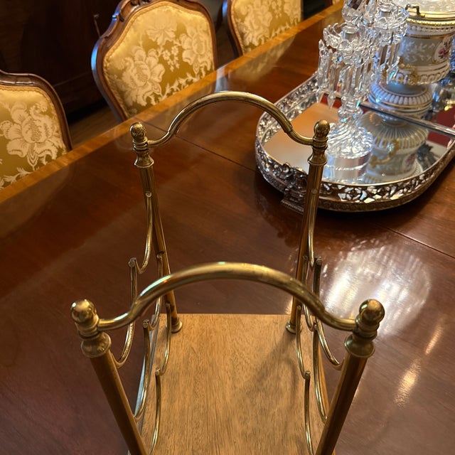 Brass & Mahogany Wine Rack For Sale - Image 6 of 6