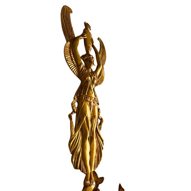 Bronze Antique French Bronze Wall Sconce, Isis Winged Figure, Empire “Retour D’Égypte”, Circa 1880s For Sale - Image 8 of 8