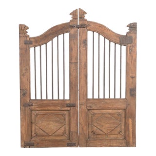 Vintage Indian Teakwood Garden Gate or “Dog Door” For Sale