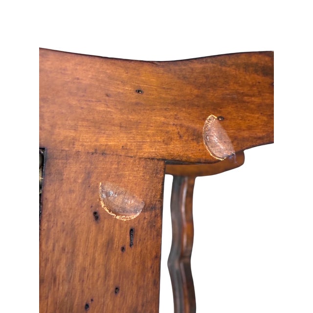 Late 20th Century Dutch Chippendale Style Carved Fruitwood & Leather Dining Chairs — Set of 4 For Sale - Image 10 of 10