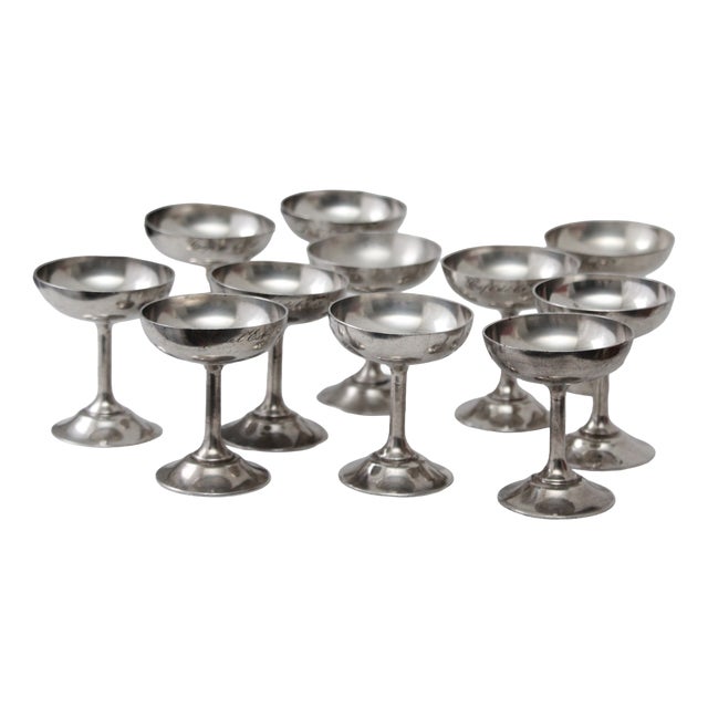 Silver Ice Cream Bowls, 1970s, Set of 11 For Sale