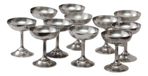 Silver Ice Cream Bowls, 1970s, Set of 11