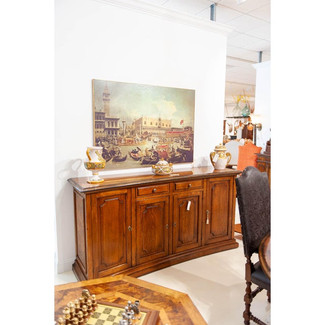 Rustic Italian Walnut Buffet With Four Doors and Two Drawers For Sale - Image 3 of 3