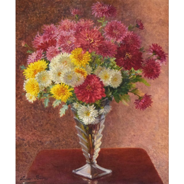 French Vintage Impressionist Floral Still Life Painting by French - American Artist Lucien Biva For Sale - Image 3 of 7