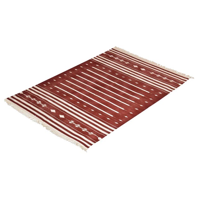 Not Yet Made - Made To Order Dahlia Rug, 9x12, Brick Red & White For Sale - Image 5 of 5