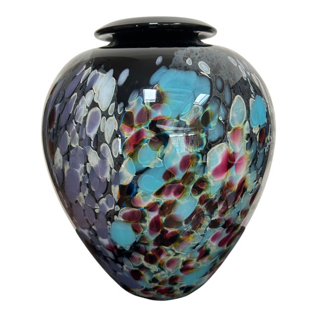 Contemporary Signed Charles Correll Art Glass Cabinet Vase For Sale