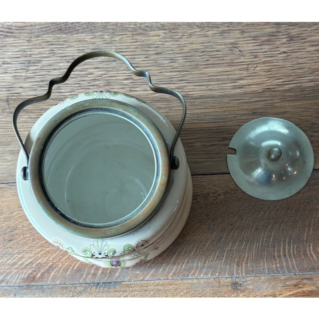 English Antique English Biscuit Barrel For Sale - Image 3 of 9