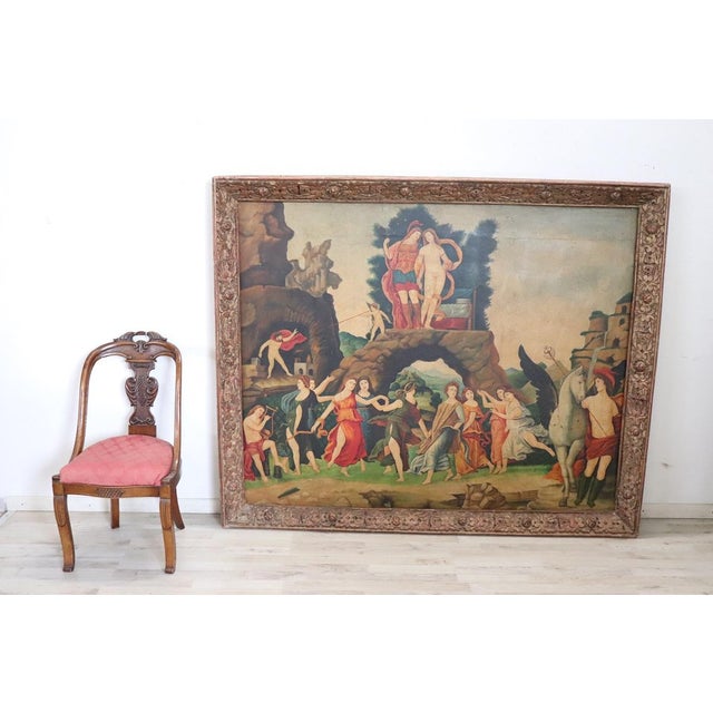 Mythological Scene, Large Oil Painting on Canvas, 20th Century, Framed For Sale - Image 7 of 18