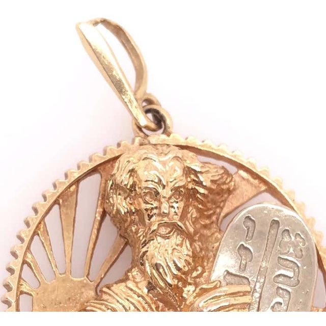 14 Karat Yellow and White Gold Religious Pendant Charm For Sale - Image 9 of 10