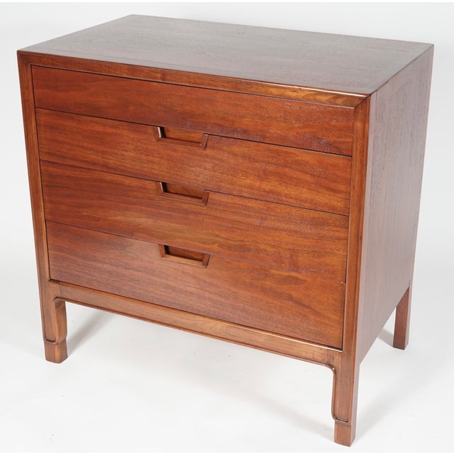 Wood Mount Airy Janus Mid Century Walnut Lowboy Dresser For Sale - Image 7 of 10