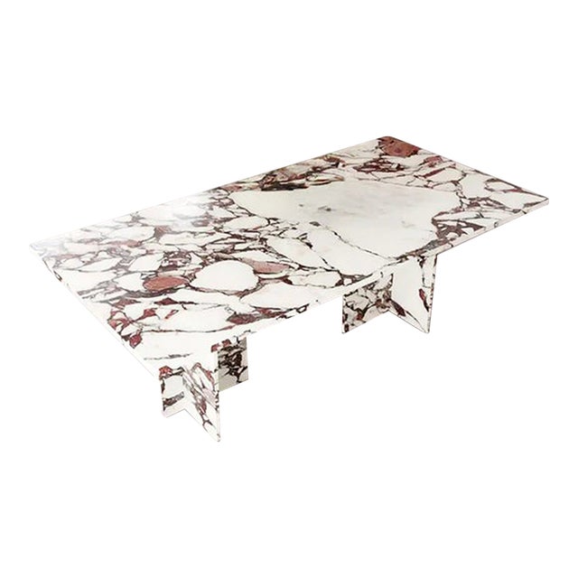 Rouge Marble Dining Table 74" For Sale