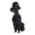 Mid 20th Century Hutschenreuther Black Poodle Figurine Sitting Hans Achtziger Germany Vintage For Sale