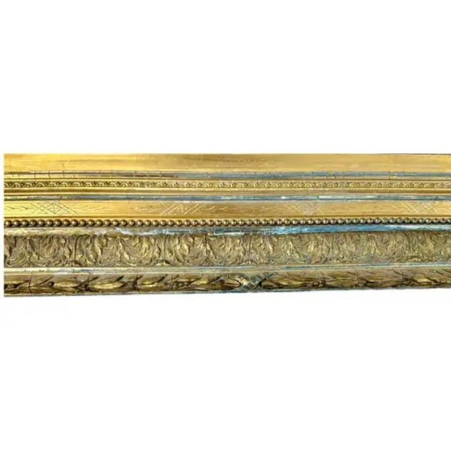 Large 19th Century Giltwood Wall Mirror, Carved Foliate Design Frame For Sale In Tampa - Image 6 of 8