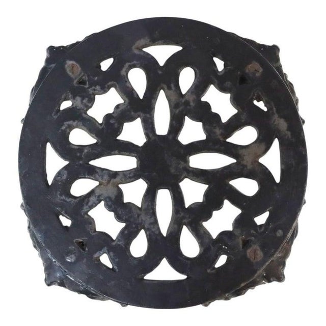 Traditional 3 Antique Cast Iron Garden Side Tables/Stools C1920 For Sale - Image 3 of 8