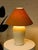 Mid-Century Modern Vintage White Sculptural Table Lamp With Brown Shade For Sale - Image 3 of 7