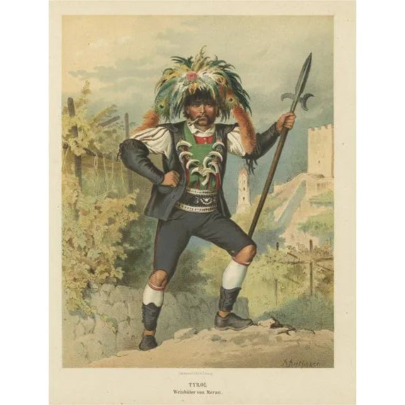 Kretschmer, South Tyrol, Austria, A Merana Vineyard Keeper, 1870, Print For Sale
