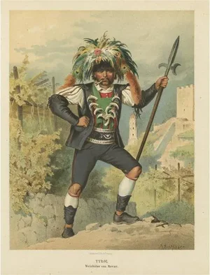 Kretschmer, South Tyrol, Austria, A Merana Vineyard Keeper, 1870, Print