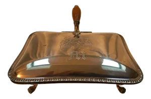Vintage Silver Butler's Crumb Catcher With Unicorns and Handle