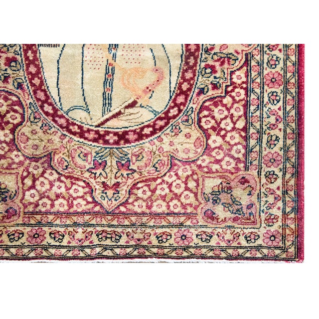 Early 20th Century Persian Pictorial Lavar Kirman Rug For Sale - Image 12 of 15