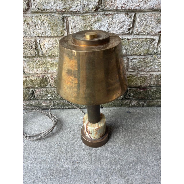 Vintage Brass and Marble Table Lamp For Sale - Image 10 of 12