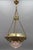 French Brass and Bronze Pendant Light with Cut Glass Lampshade, 1900s For Sale - Image 4 of 18