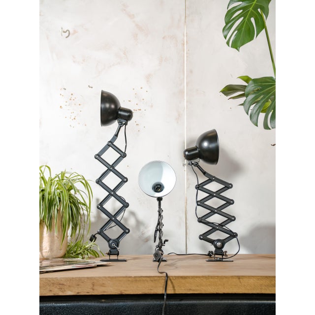 Bauhaus 6718 Scissor Lamp in Satin Black by Christian Dell from Kaiser Idell, 1930s, Set of 3 For Sale - Image 4 of 18