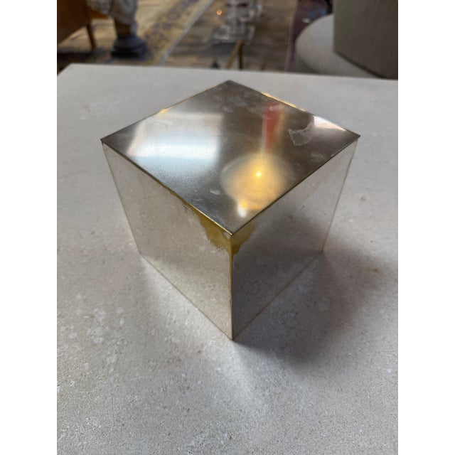 Modern Vintage Stainless Steel Hinged Storage Box For Sale - Image 3 of 8