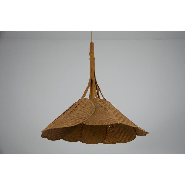 Wood Mid-Century Modern Pendant Lamp in the style of Ingo Maurer, 1970s For Sale - Image 7 of 17