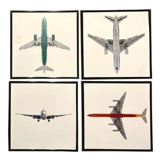 Set of 4 Framed Prints of Modern Commercial Aircraft For Sale