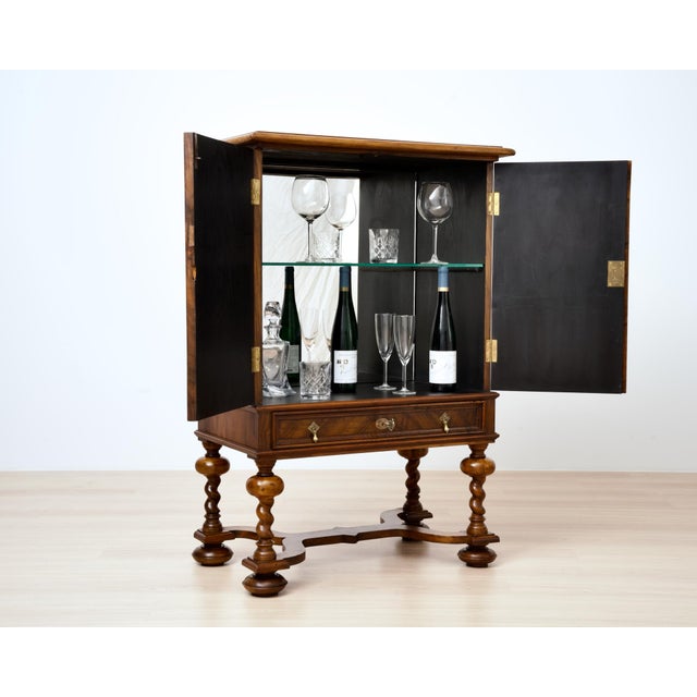 Neo-Baroque German Walnut Cocktail Cabinet, 1900s For Sale - Image 9 of 16