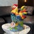 Hand-Painted Porcelain Rooster Figurine – 12.4" Colorful Ceramic Bird Sculpture For Sale - Image 4 of 5