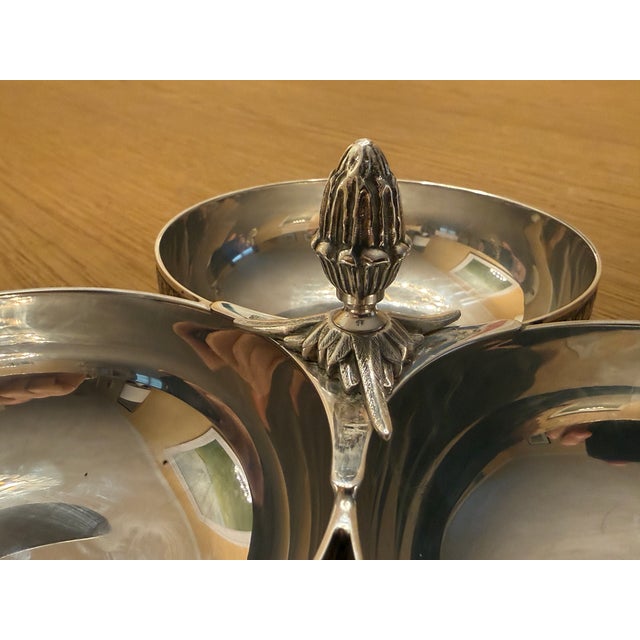 French Christofle "Malmaison" Silver-Plated 3-Bowl Server For Sale - Image 3 of 7